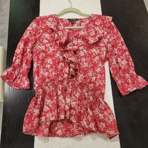 Lauren by Ralph Lauren Ruffle Detail Blouse